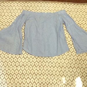 Striped off the shoulder top